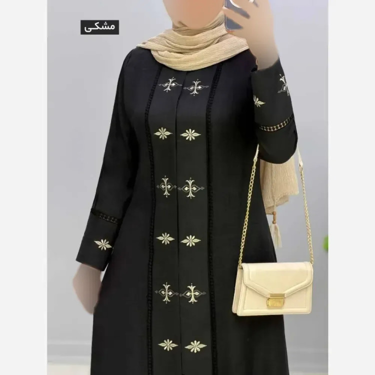 مانتو مزونی ستایش پارت 1 شانتون صوفیا یقه گرد دکمه مخفی سایزبندی 42 تا 54