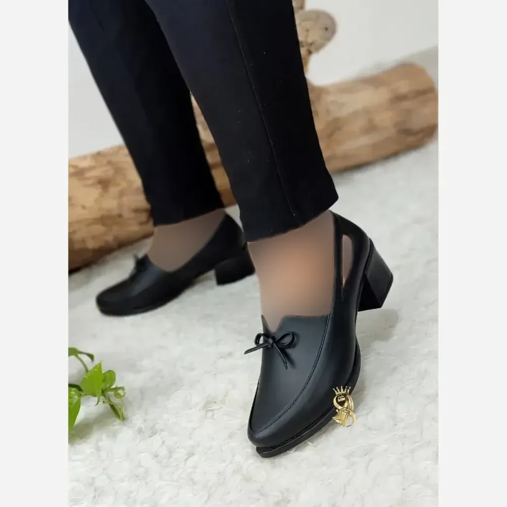 کفش طبی مجلسی زنانه مدل پرستو چرم مشکی سایز 37 تا 41