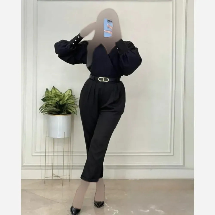 سرهمی مجلسی شیک آژینا فری سایز گلاسکو مشکی سرخابی