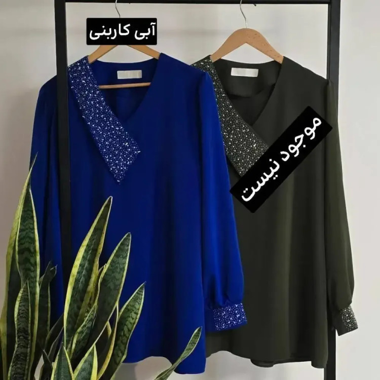 شومیز قواره دار آرزو کرپ الیزه گرم بالا سایزبندی 40 تا 52