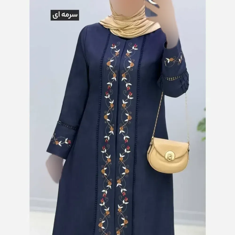 مانتو مزونی دلوین پارت 3 یقه گرد شانتون صوفیا جودن سایزبندی 40 تا 54