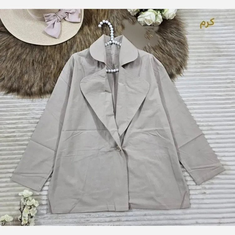 کت یقه انگلیسی نوشین لینن اعلا فری سایز تا 48 دوخت تضمینی