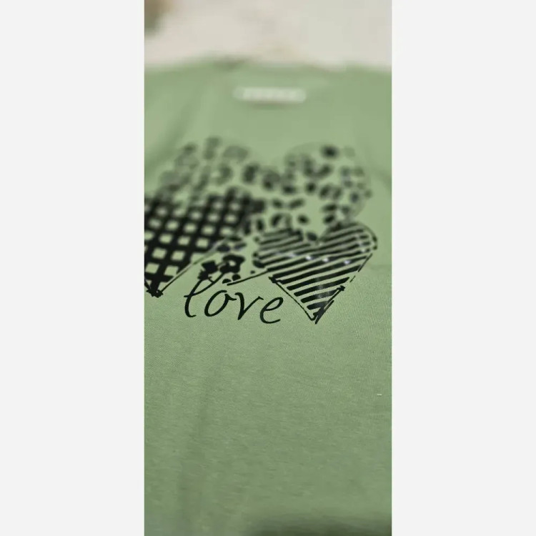 تیشرت باکسی طرح LOVE جنس نخ پنبه فری سایز