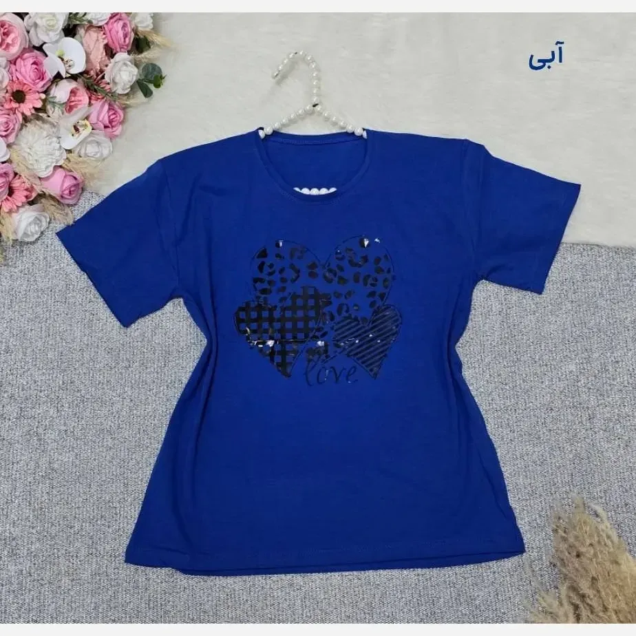 تیشرت باکسی طرح LOVE جنس نخ پنبه فری سایز