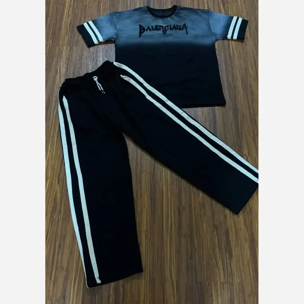 ست مردانه نوار کنفی مشکی جنس پنبه گلکسی گرم بالا سایز 2XL تا 4XL