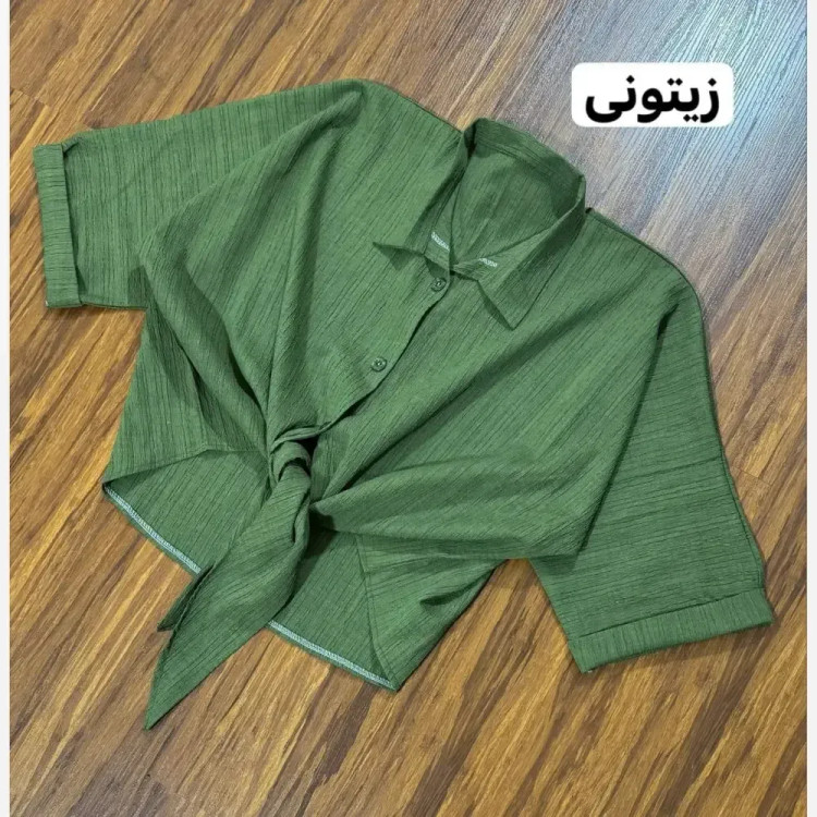 شومیز باکسی گره ای زنانه جنس مراکشی راه راه فری سایز 38 تا 50