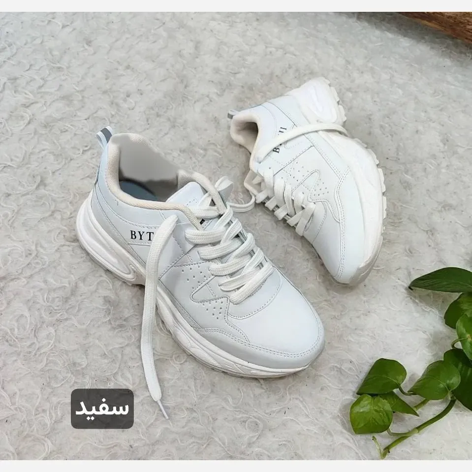 کتونی لژدار طبی زنانه چرم مصنوعی مدل بایتجی