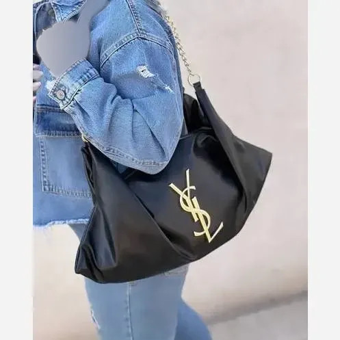 کیف چرم یاشیل زنانه طلایی نقره ای سایز آزاد 50*25 سانت