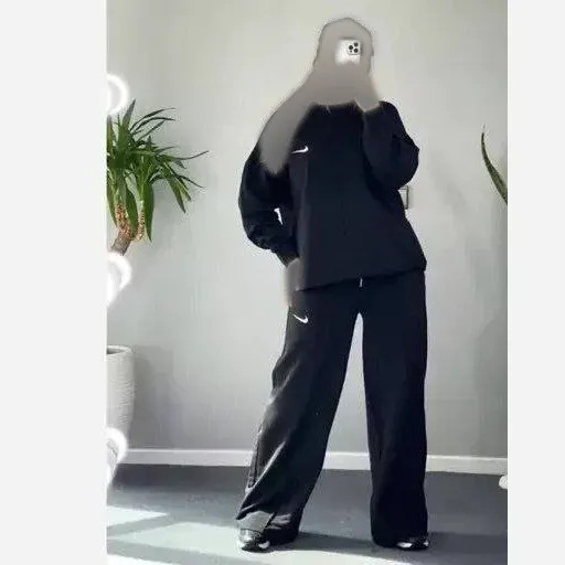 ست بلوز و شلوار پنبه توکرکی زنانه اسکار مشکی فری سایز