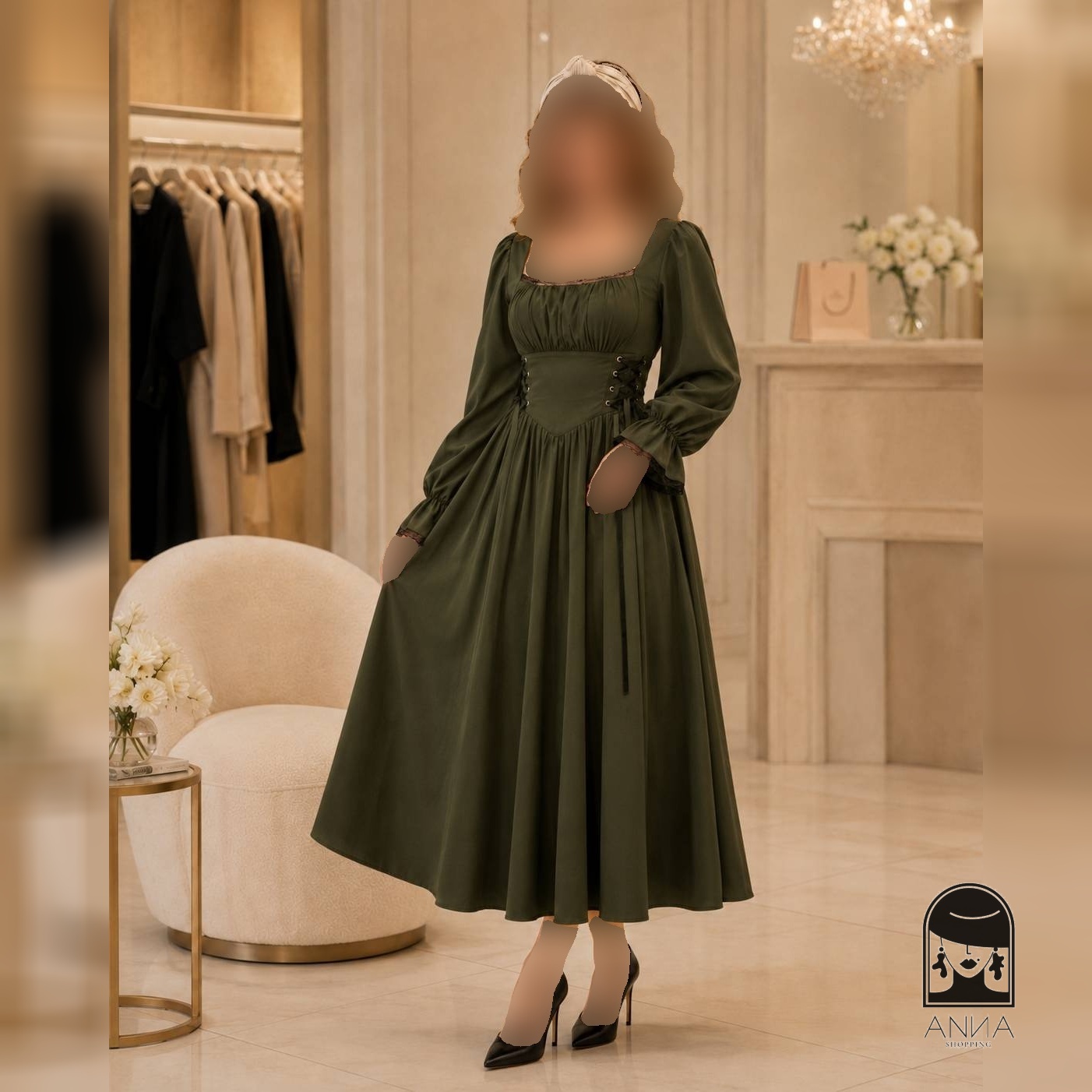 پیراهن زنانه مدل بلند شادی جنس الیزه فری سایز