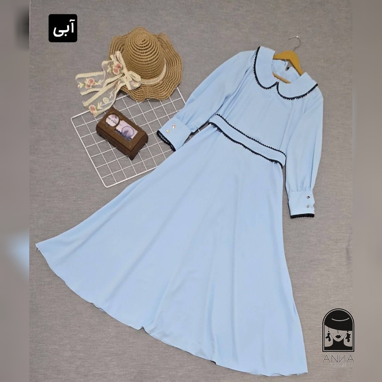 پیراهن زنانه مدل بلند مروارید جنس الیزه خرجکار مروارید فری سایز