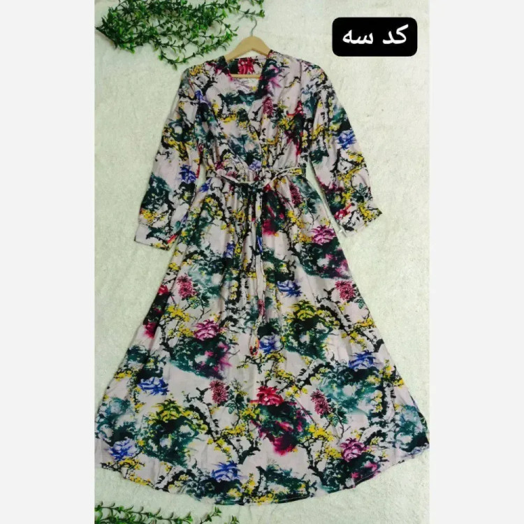 پیراهن ساحلی نخی قد 135 دورسینه 112