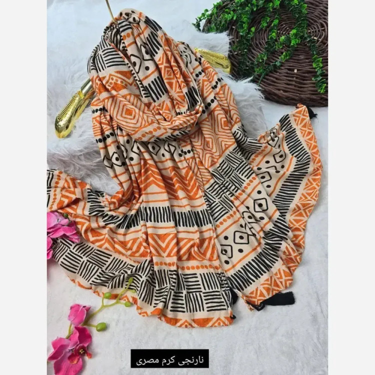 شال مصری نخی جنس نخ سانسفور ابعاد 70 در 182 رنگی