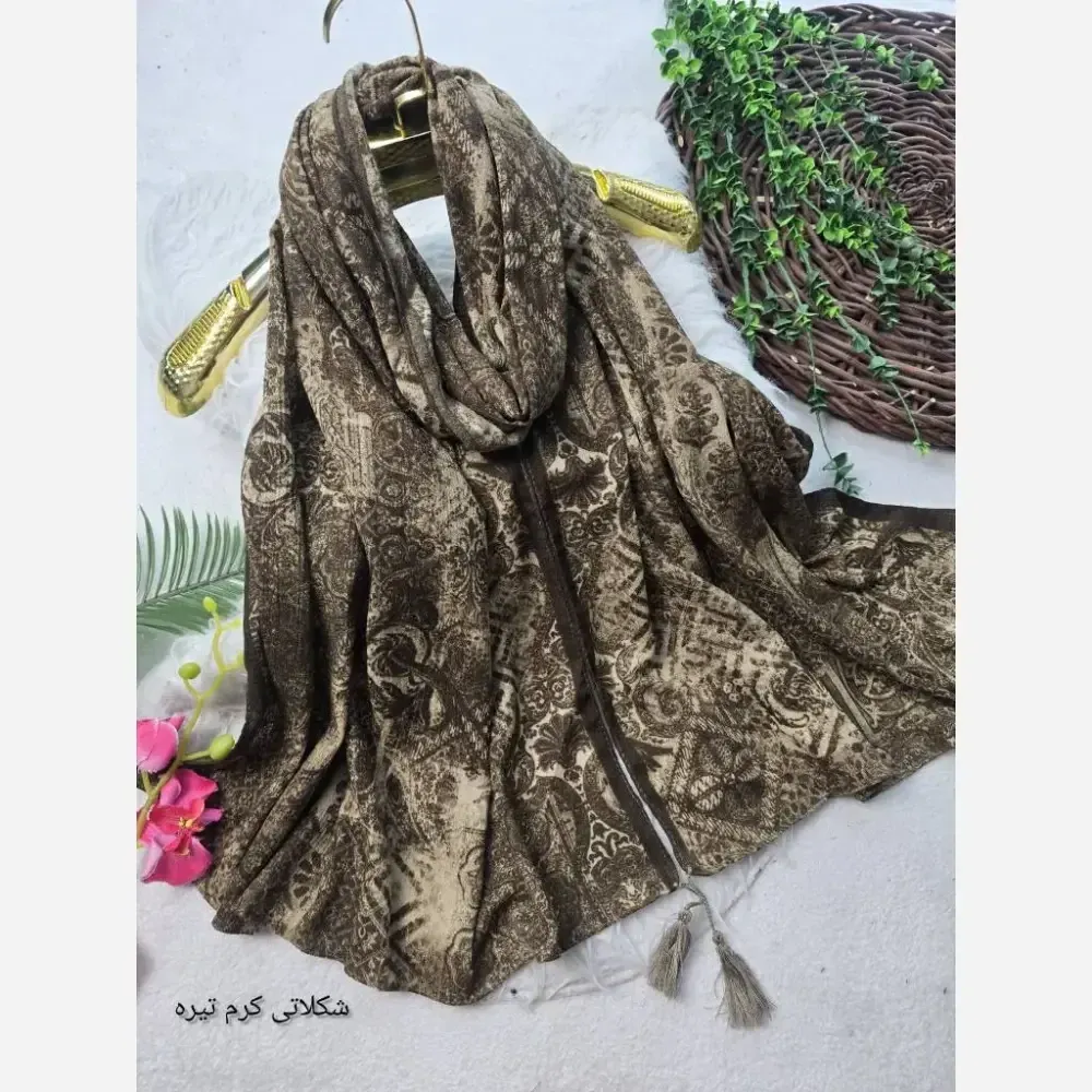 شال کریشه لوزی جنس برشکا کریشه سافت ابعاد 58 در 195 سانتی متر