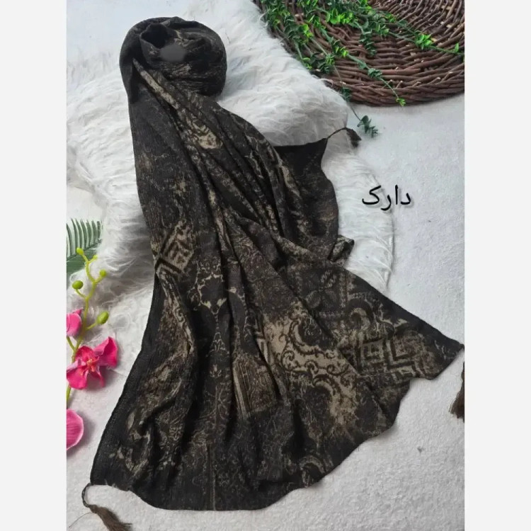 شال کریشه لوزی جنس برشکا کریشه سافت ابعاد 58 در 195 سانتی متر