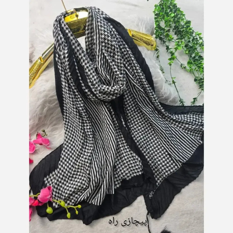 شال پلیسه ژاکارد کالکشن بهار ابعاد 200 در 51 سایز فری