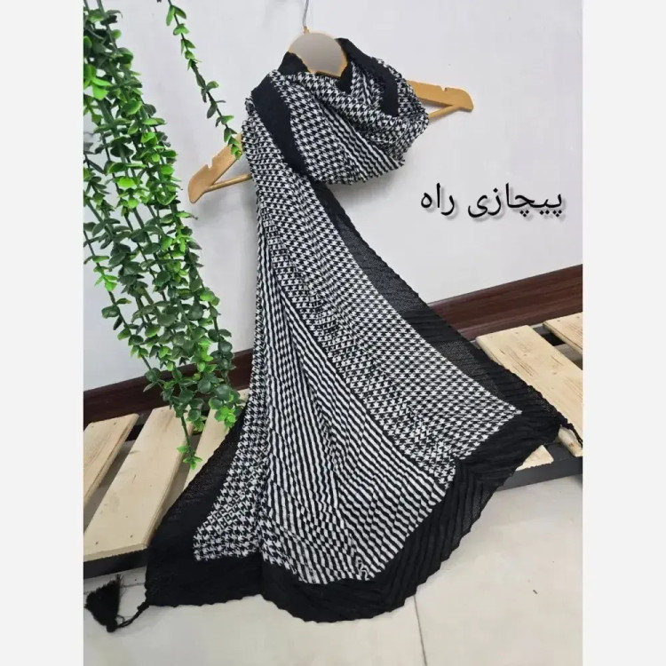 شال پلیسه ژاکارد کالکشن بهار ابعاد 200 در 51 سایز فری