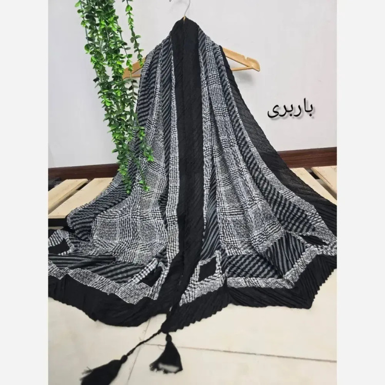 شال پلیسه ژاکارد کالکشن بهار ابعاد 200 در 51 سایز فری