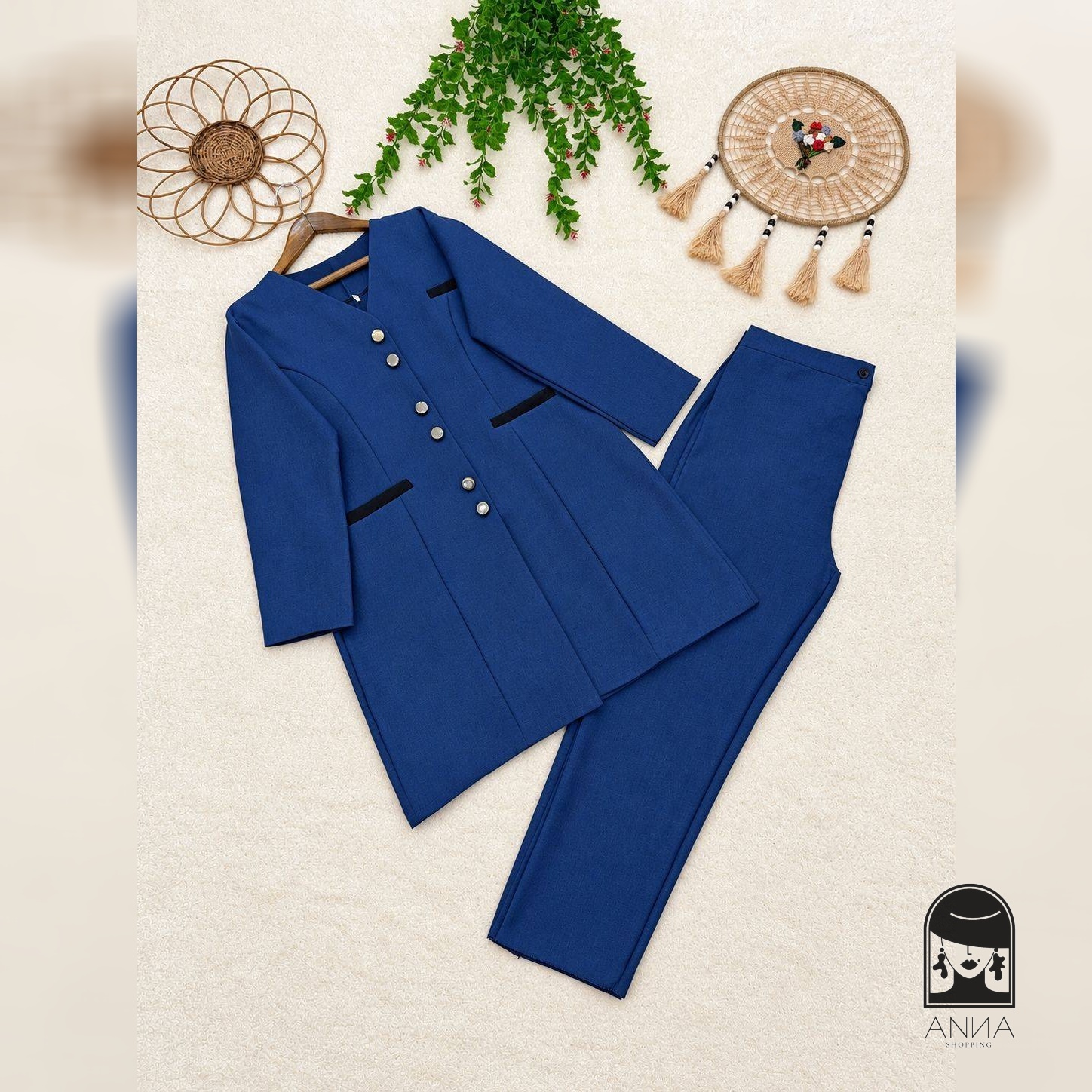 ست مانتو شلوار زنانه مدل خورشید جنس مکانیک پرشین فری سایز ۳۶تا۴۶