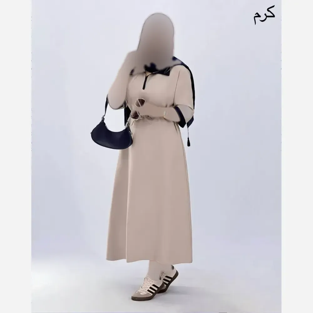 ماکسی مجلسی زنانه کرپ مازراتی کمربنددار مدل سما رنگ قهوه ای و نسکافه ای سایز بزرگ