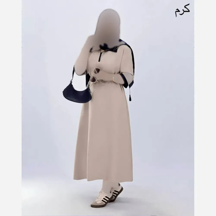 ماکسی مجلسی زنانه کرپ مازراتی کمربنددار مدل سما رنگ قهوه ای و نسکافه ای سایز بزرگ