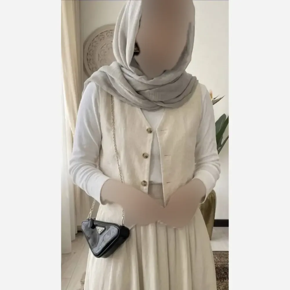 ست سه تیکه لنین کتان مدل الین رنگ کرم