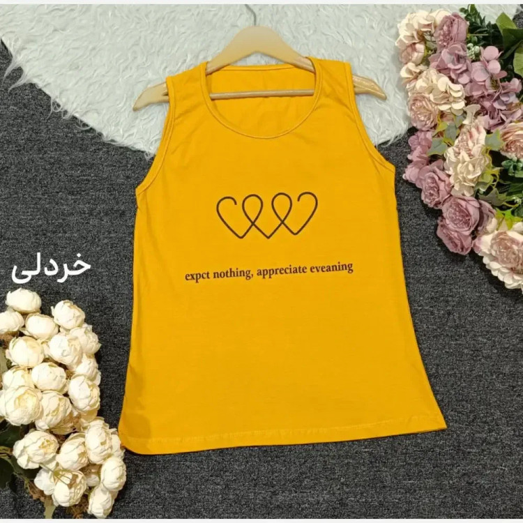 تاپ رکابی نخی زنانه سوپر پنبه فری سایز