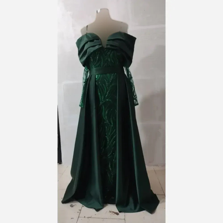 پیراهن زنانه گلرخ جنس پولک وارداتی شاین و ساتن آمریکایی رنگ طوسی مشکی سبز سایز 40 تا 50