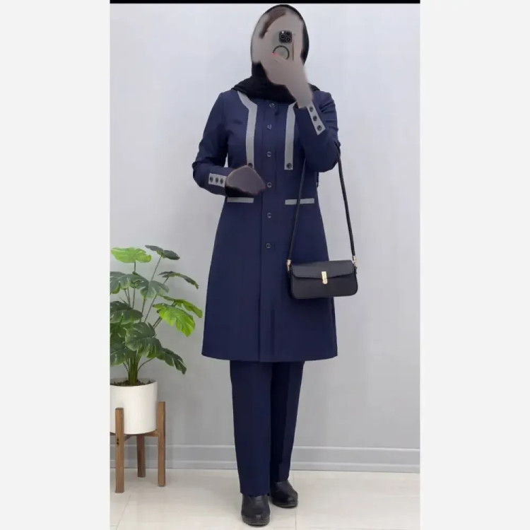 ست اداری اطلس جنس مکانیک پرشیا رنگ مشکی سورمه طوسی آبی سایز یک دو سه