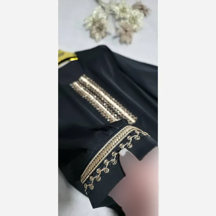 مانتو پیراهنی زنانه مدل آسیه جنس الیزه رنگ مشکی سایز فری سایز