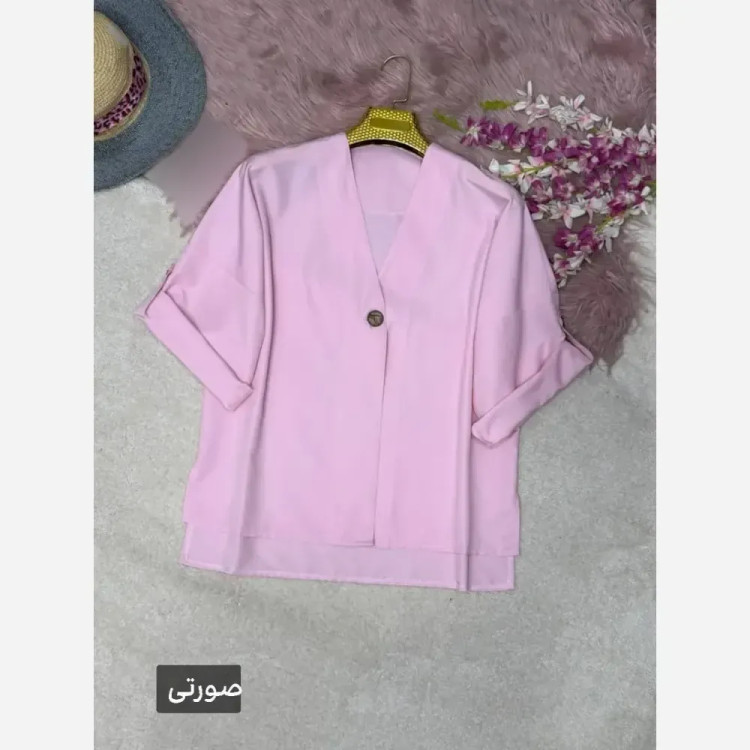 شومیز تک دکمه زنانه جنس پری خنک و سبک فری سایز 38 تا 48