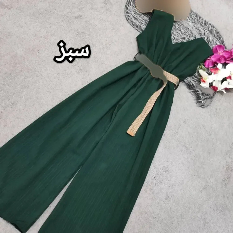 اورال زنانه ایوا فری سایز کمربنددار رنگ سبز و نسکافه ای تیره