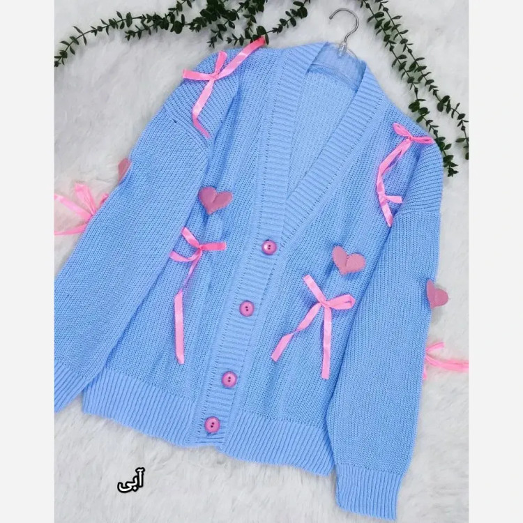 ژاکت بافت پرتراکم طرح قلبی سایز فری سایز تا 50