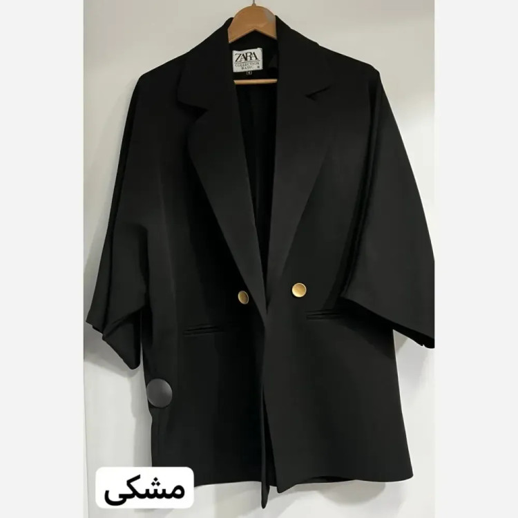 کت زنانه کرپ مازراتی مدل همتا رنگ مشکی سایز بزرگ