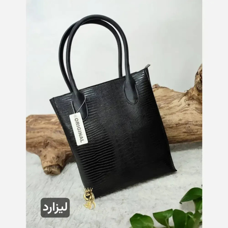 کیف دو قلو چرم صنعتی مدل الناز قهوه ای