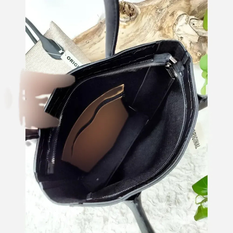 کیف دو قلو چرم صنعتی مدل الناز قهوه ای