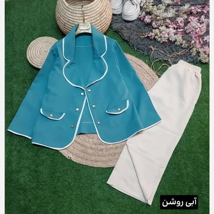 ست کت و شلوار ادایی پاییزه جنس سوپرمازراتی اعلا سایز 38 تا 46 فری رنگ بندی مشکی زرشکی قهوه ای سرمه ای نسکافه ای