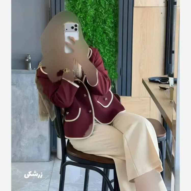 ست کت و شلوار ادایی پاییزه جنس سوپرمازراتی اعلا سایز 38 تا 46 فری رنگ بندی مشکی زرشکی قهوه ای سرمه ای نسکافه ای