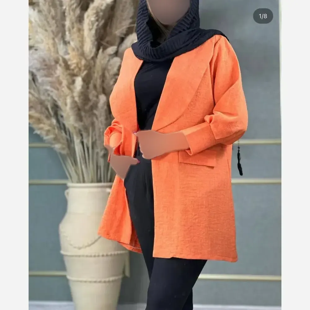 مانتو شهلا جنس شانتون دونخ فری سایز جلو غزن دار