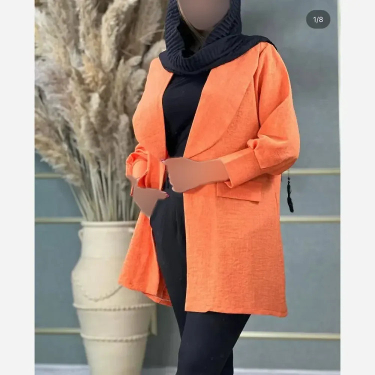 مانتو شهلا جنس شانتون دونخ فری سایز جلو غزن دار
