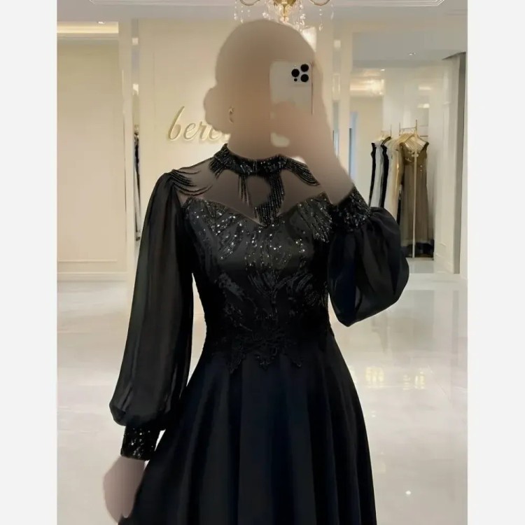 لباس مجلسی زنانه بالاتنه پولک و دامن کرپ حریر سبز سورمه ای مشکی سایز 38 تا 48
