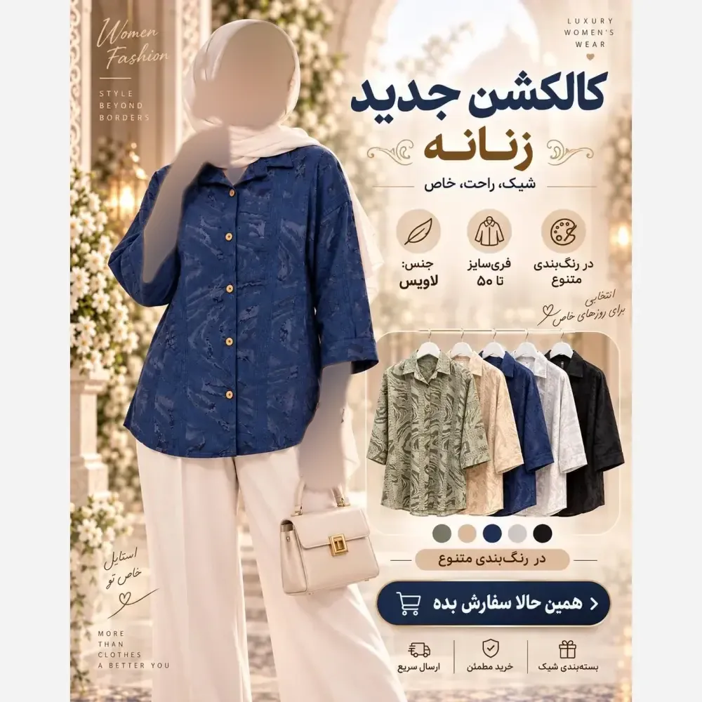 مانتو پاییزه طرح دار لاویس فری سایز درجه یک