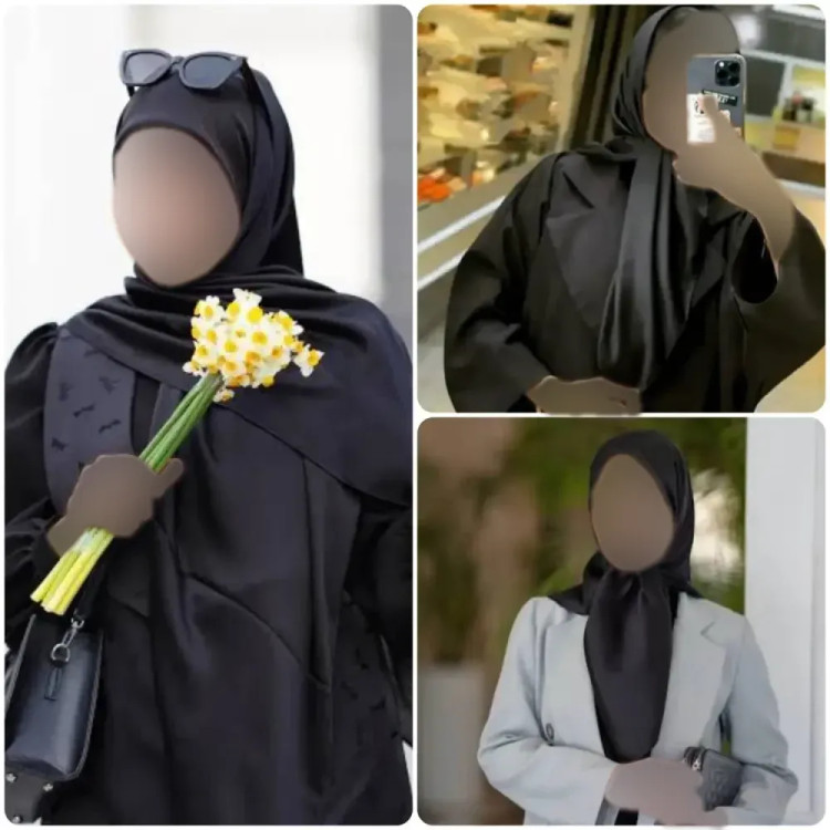 روسری ساتن ترک مشکی ضخیم ابعاد 100 در 100