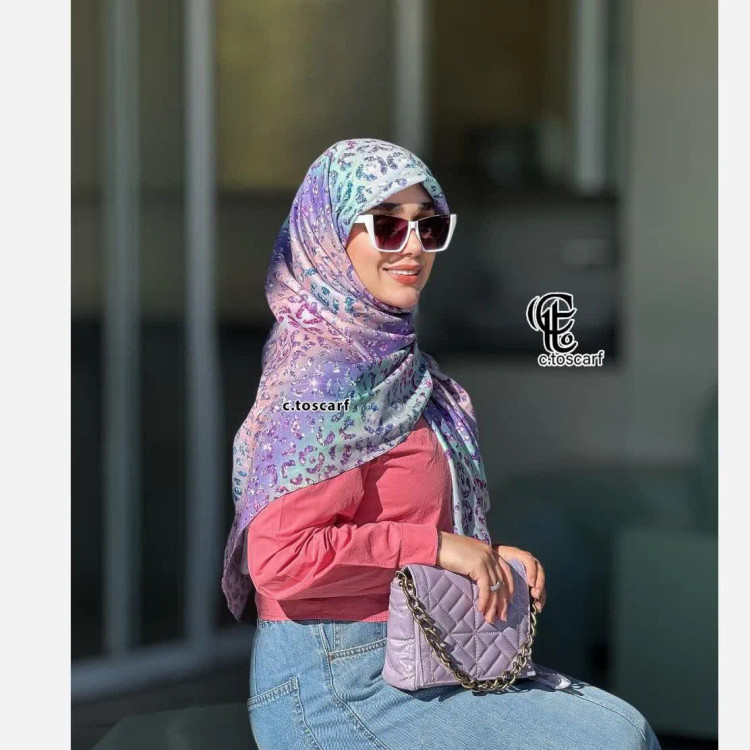 روسری نخ کاستوم قواره 140 طرح آنجل دخترانه